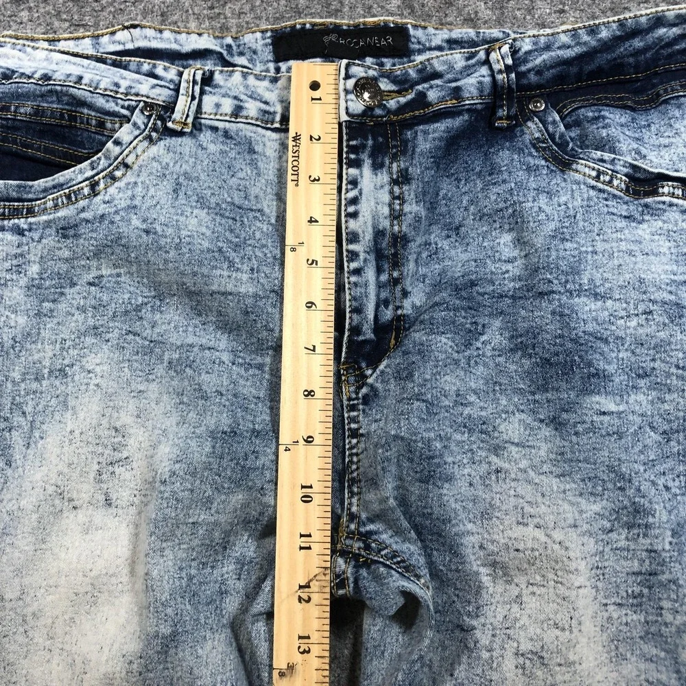 Vintage Rocawear Jeans Mens 40x30 Blue Acid Wash Straight Leg Embroidered Denim
